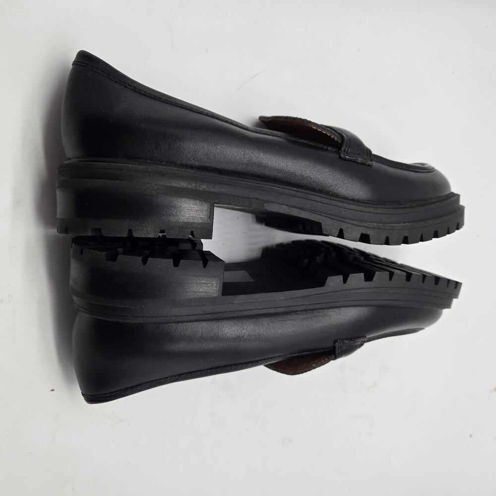 NEW Madewell The Bradley Lugsole Loafers shoes Black Smooth Leather SZ 8.5 NG674 - Picture 5 of 8